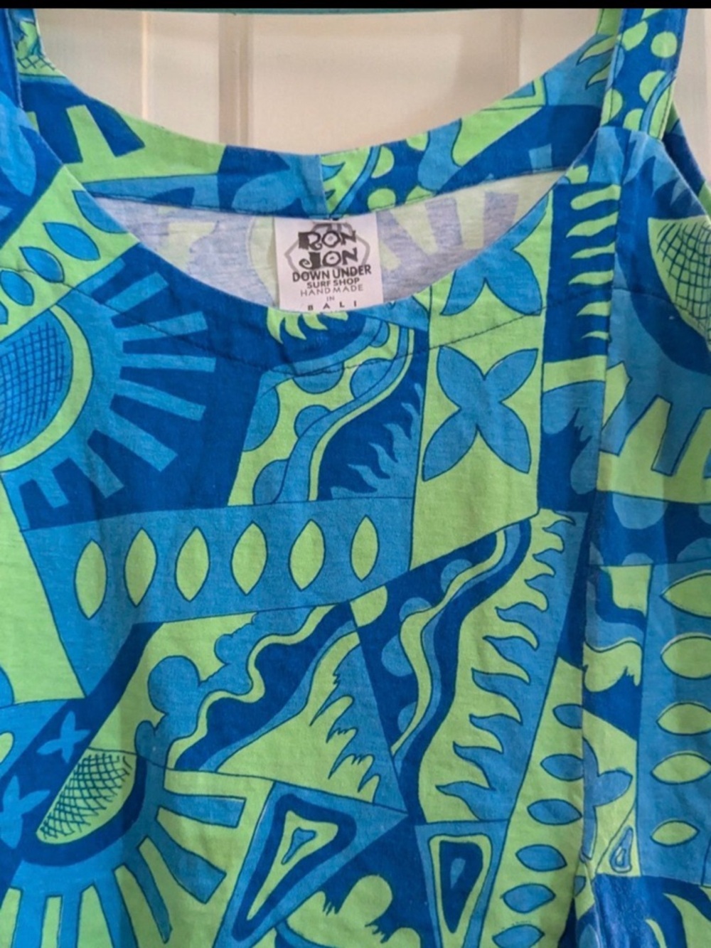 Ron Jon Blue & Green Geometric Tank Top for women